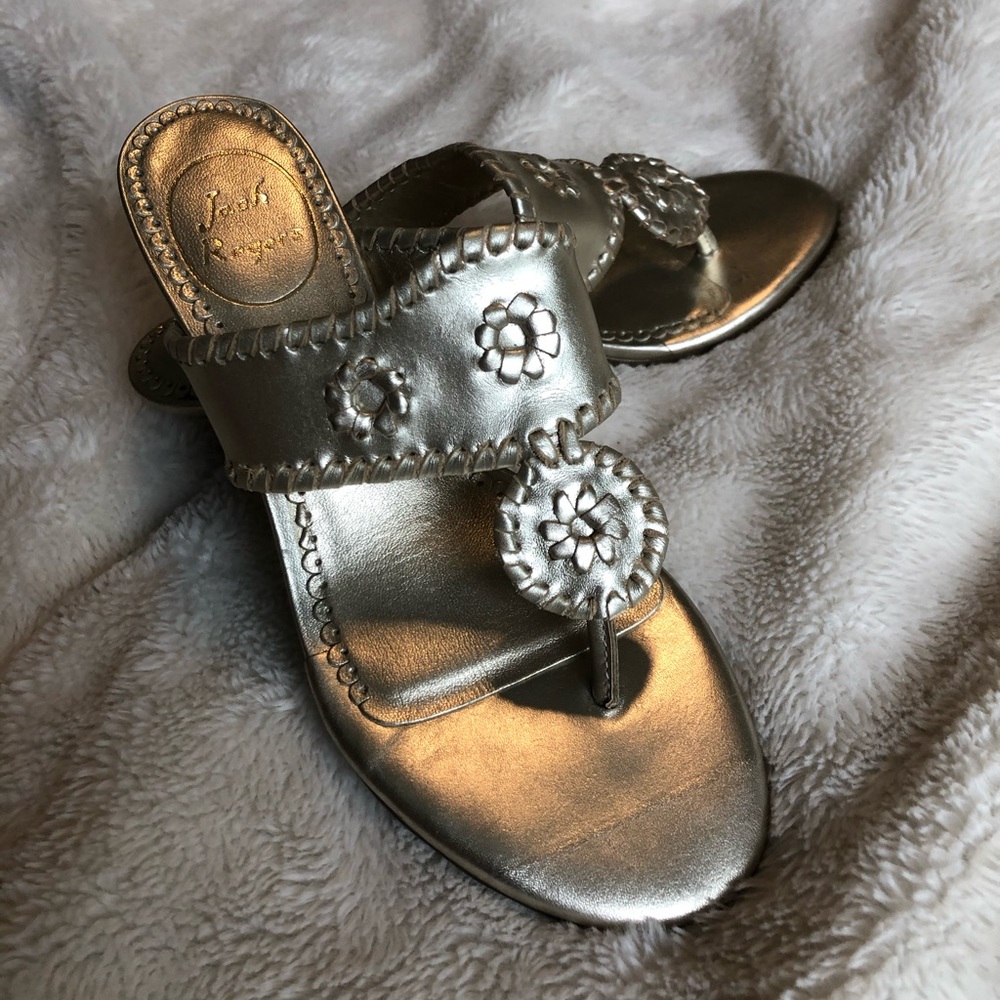 Silver Jack Rogers heeled sandals